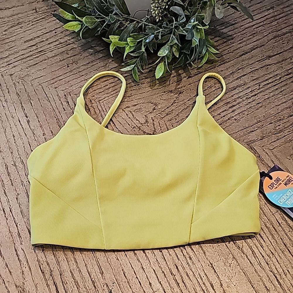 Kyodan lime ribbed sports bra size S NWT